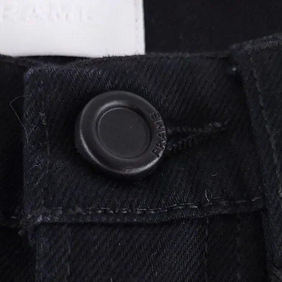 Frame Le Italien True Straight Black Noir Jeans Womens Size 25 - Picture 4 of 11